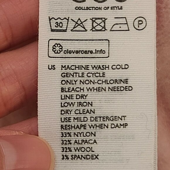 COS Sweater Womens Small Pink Alpaca Wool Blend Fuzzy Knit Casual Basic Work - Picture 7 of 12